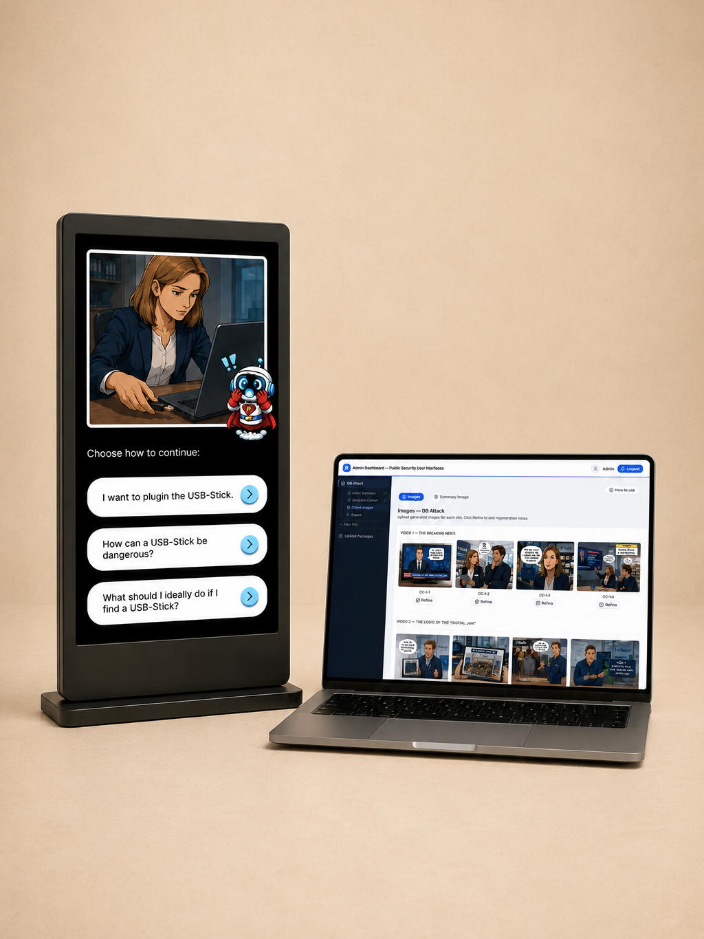 AI-powered public display prototype for security awareness learning